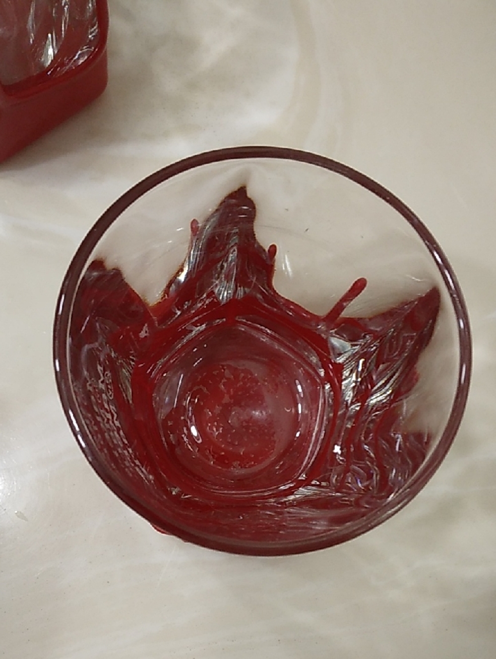 Maker's Mark Halloween Red Wax Rocks Lowball Glass Tumblers Hexagon Base - Picture 6 of 6